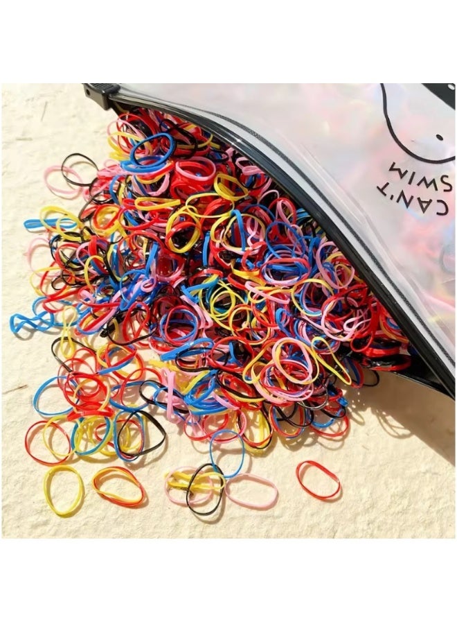 2000-Piece Rubber Bands Multicolour One Size Hair Ties Rubber Bands, Small Elastic Mini Hair Bands, Soft No Damage Ponytail Holders for Kids Girls Women, Multi Color - Image 5